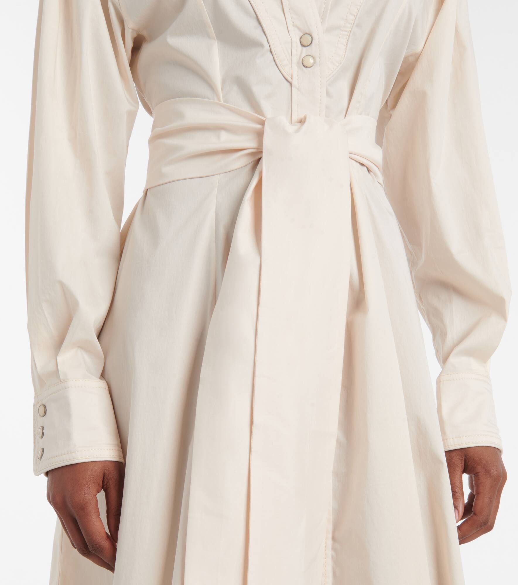 Vela De Cruz cotton-blend poplin wrap dress - 5