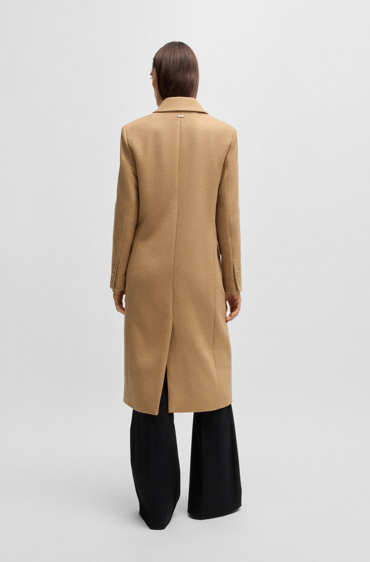 LONG-LENGTH TWILL COAT WITH DOUBLE-BREASTED CLOSURE - 4