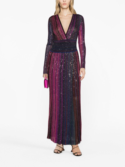 Missoni sequin-embellished striped maxi dress outlook