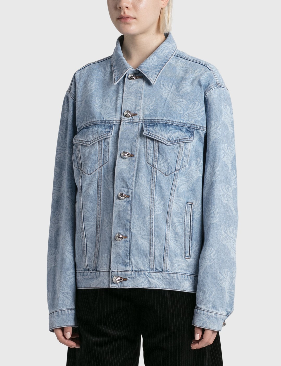 BLUE ALLOVER ARTWORK DENIM JACKET - 2