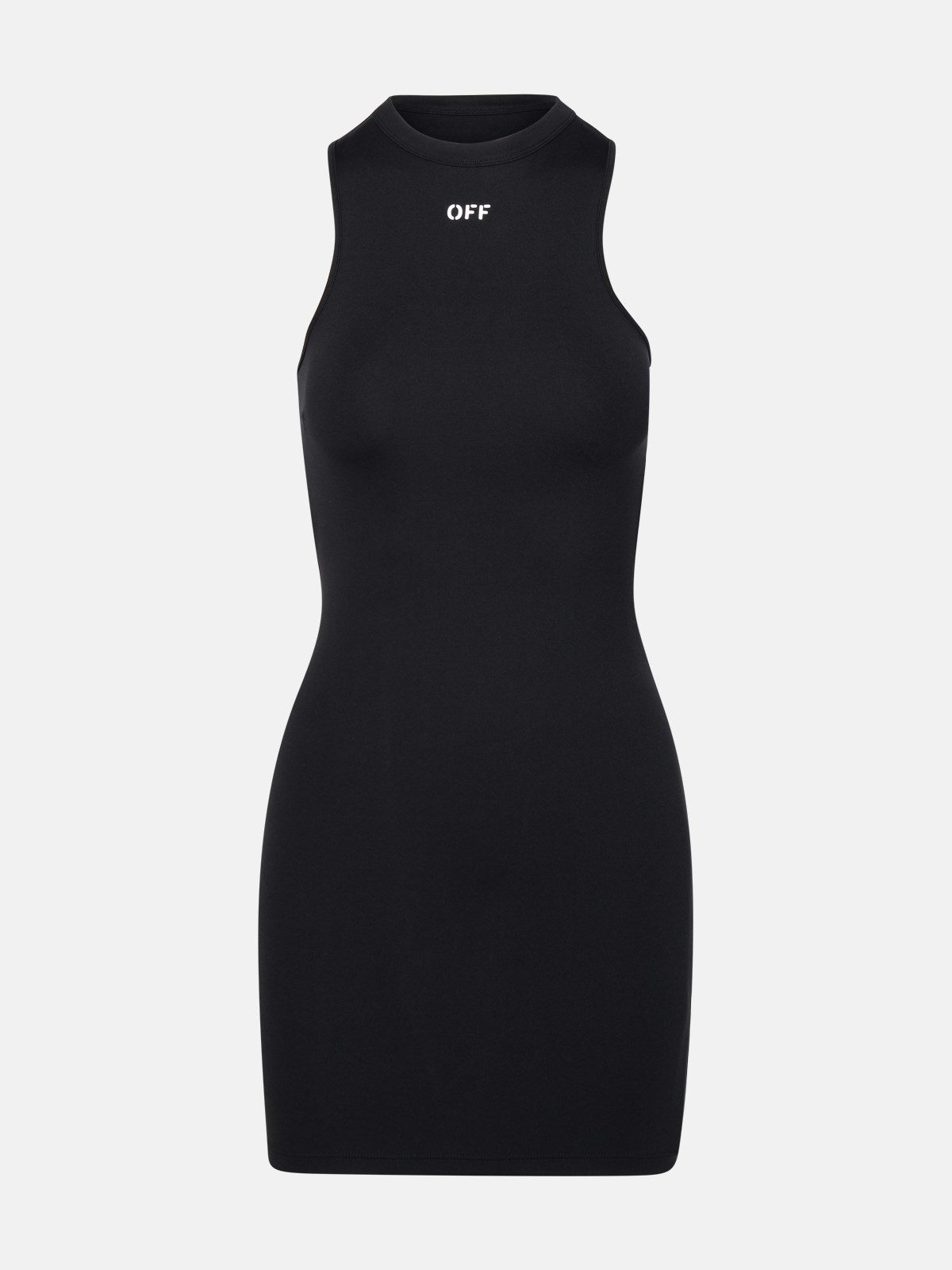 'ROWING' BLACK POLYAMIDE DRESS - 1