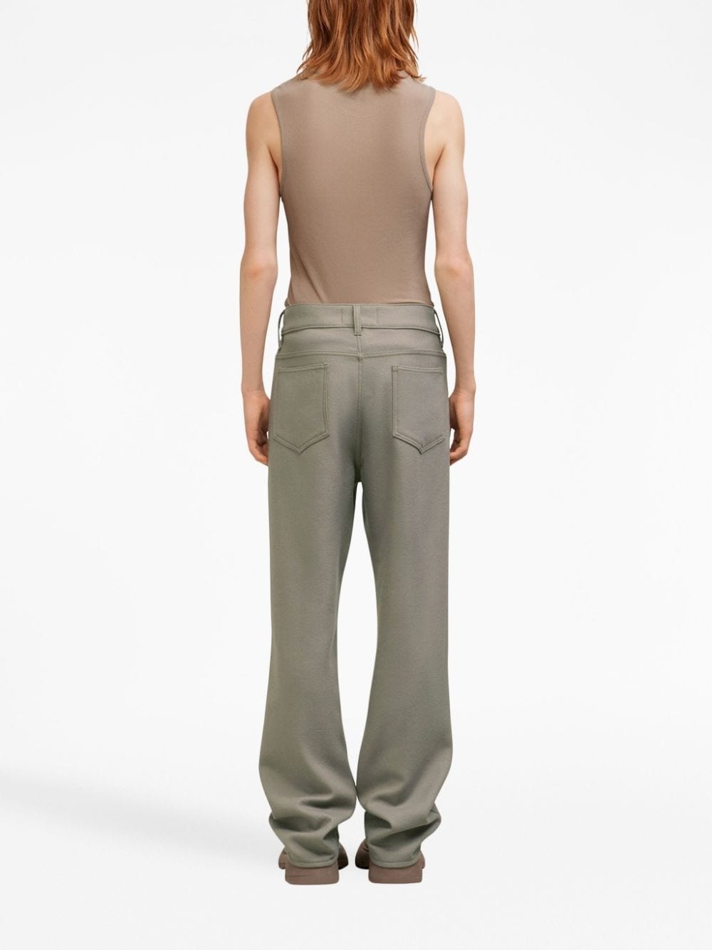 wool straight-leg trousers - 4