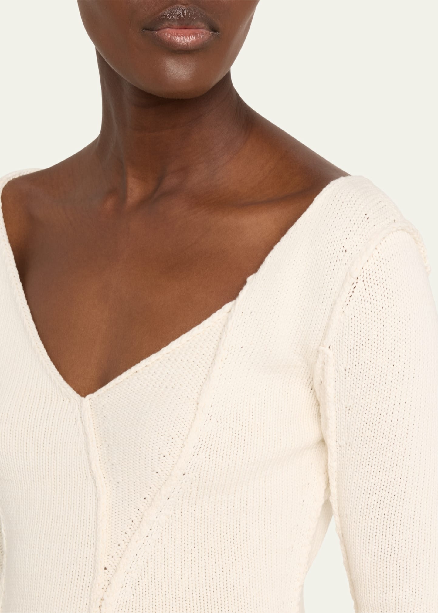 Eddy V-Neck Exposed Seam Sweater - 5