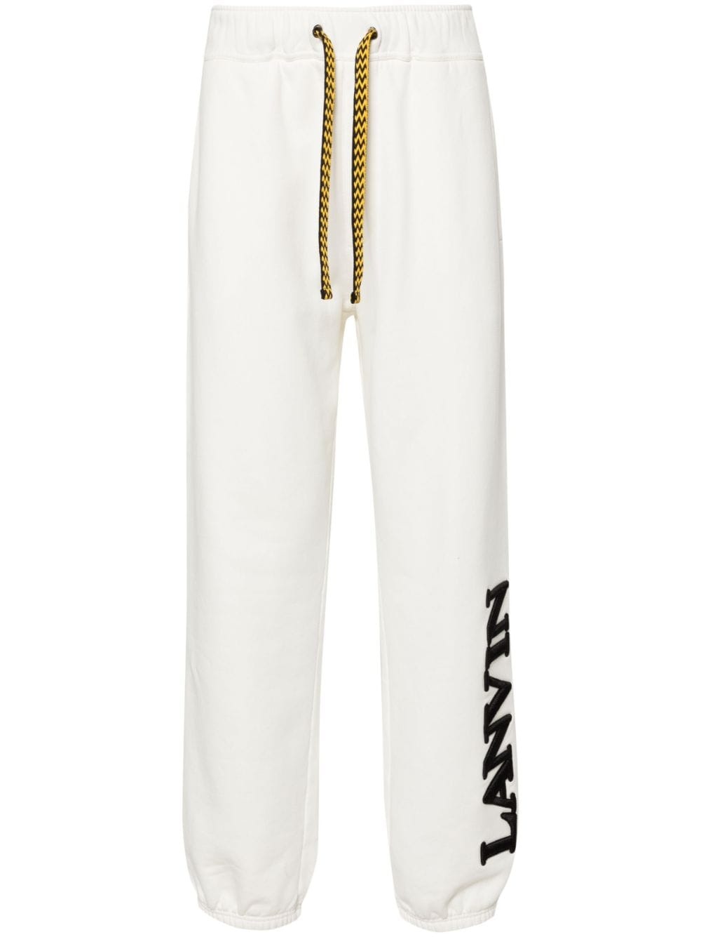 logo-embroidered cotton track trousers - 1
