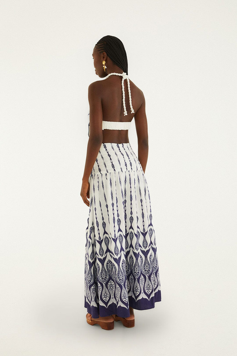 Off-White Fishes Flow Lenzing Ecovero Euroflax Maxi Skirt 3