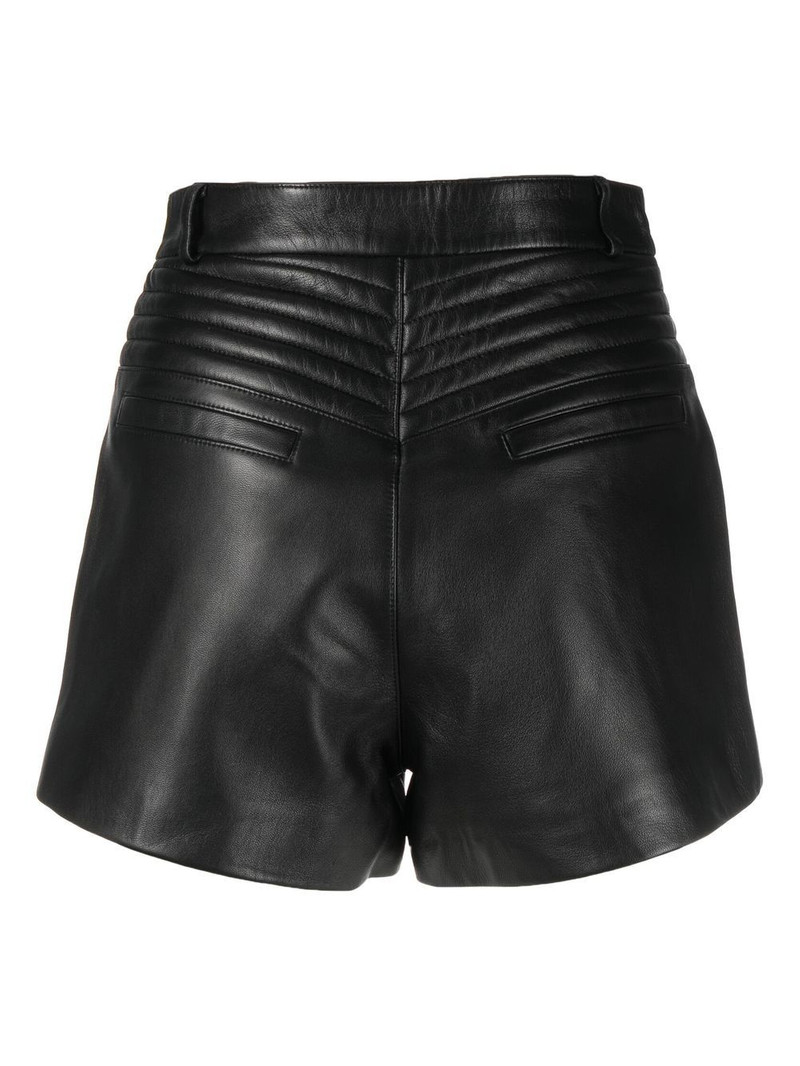 PHILIPP PLEIN zipper-detail leather shorts outlook