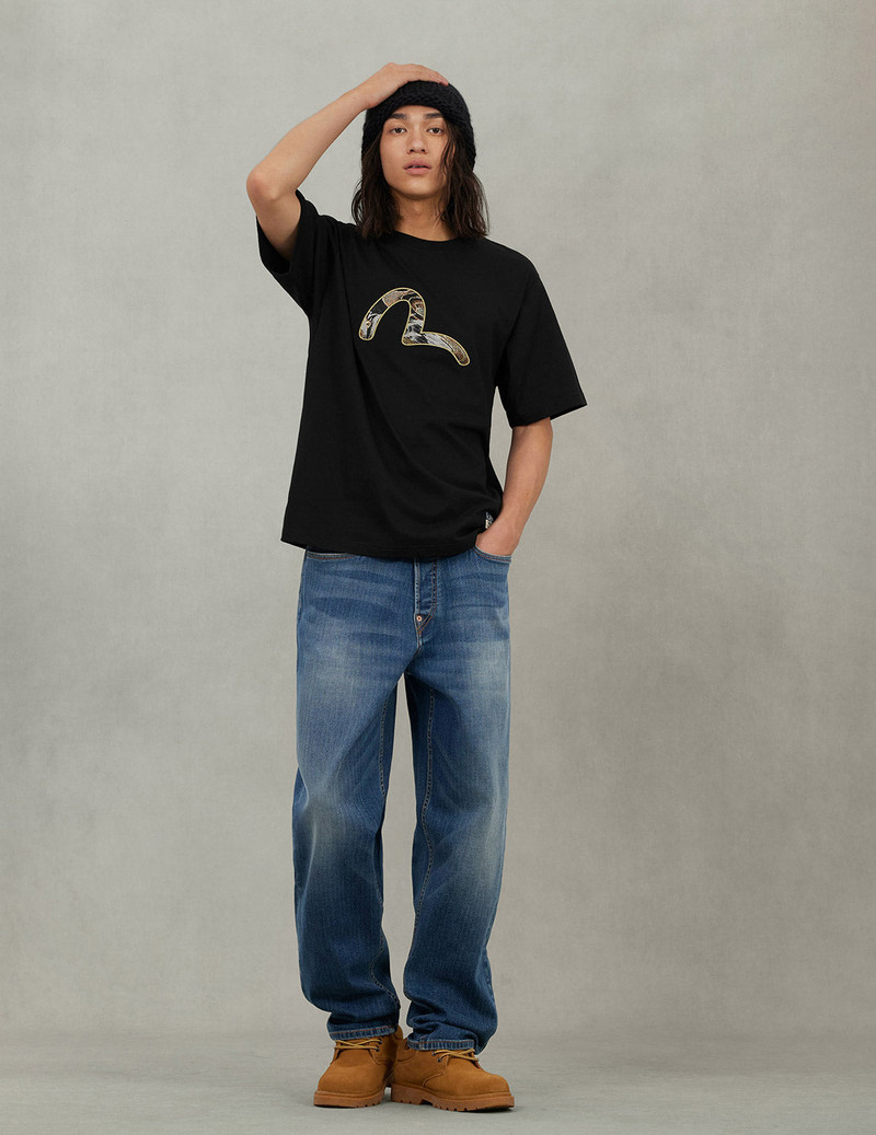 Brocade Seagull Appliqué Regular Fit Short Sleeves T-shirt 5