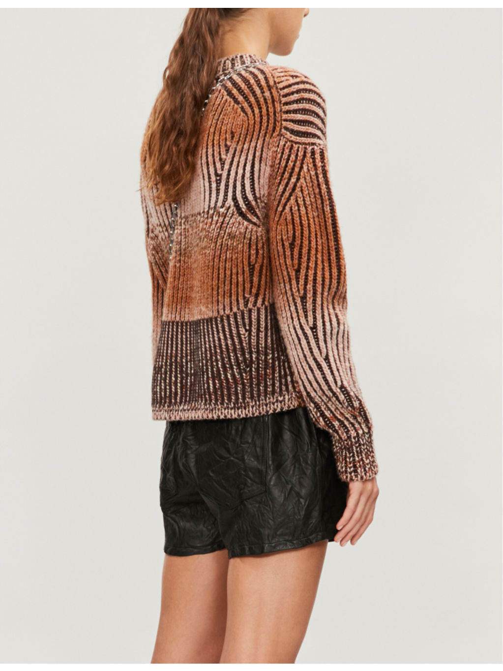 Textured leather shorts - 4