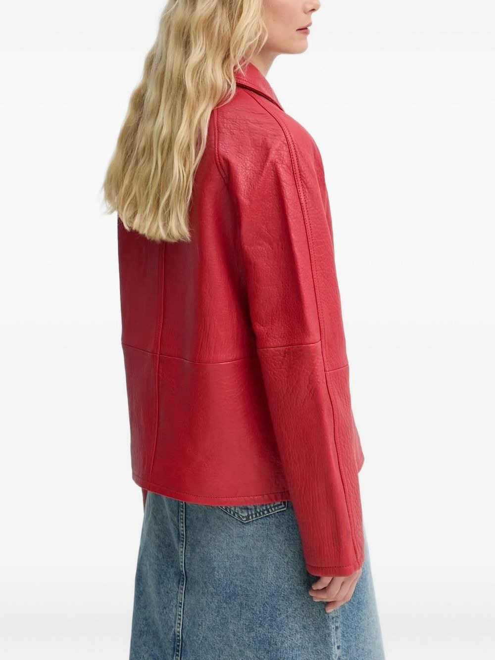 Sanok textured-leather zip-front jacket - 3