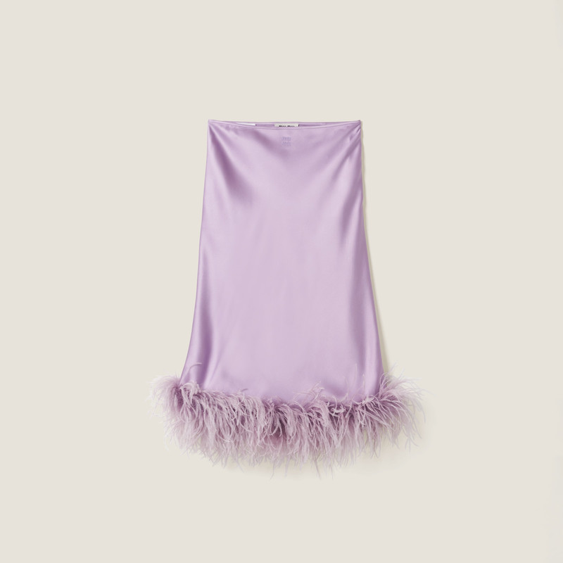 Feather-trimmed 새틴 스커트 1