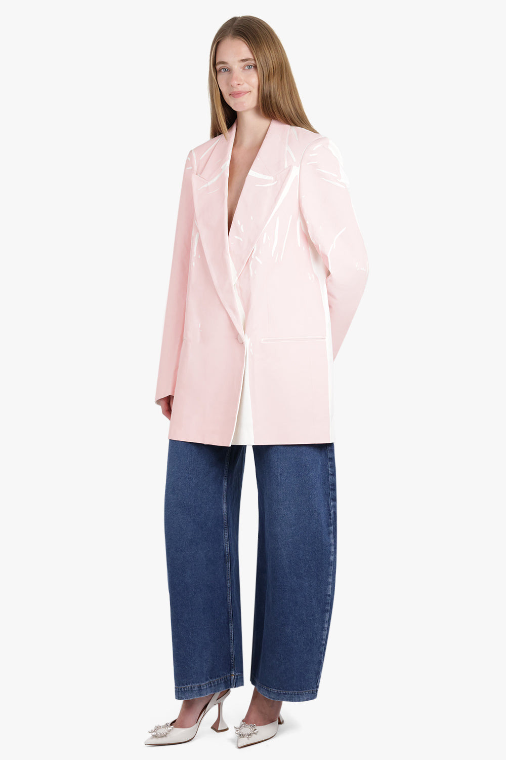 BLINK SINGLE BREASTED TRIM DETAIL BLAZER | WHITE - 4