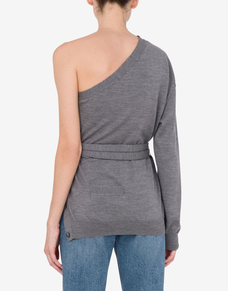 Moschino ONE-SHOULDER WOOL CARDIGAN TAILORED TWIST outlook