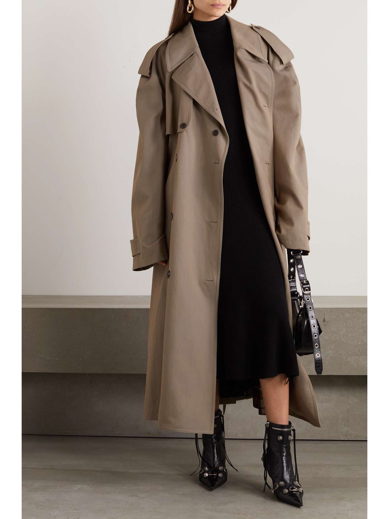 Balenciaga asymmetric trench coat in gabardine