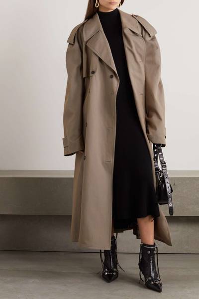 BALENCIAGA Wool and cotton-blend trench coat outlook
