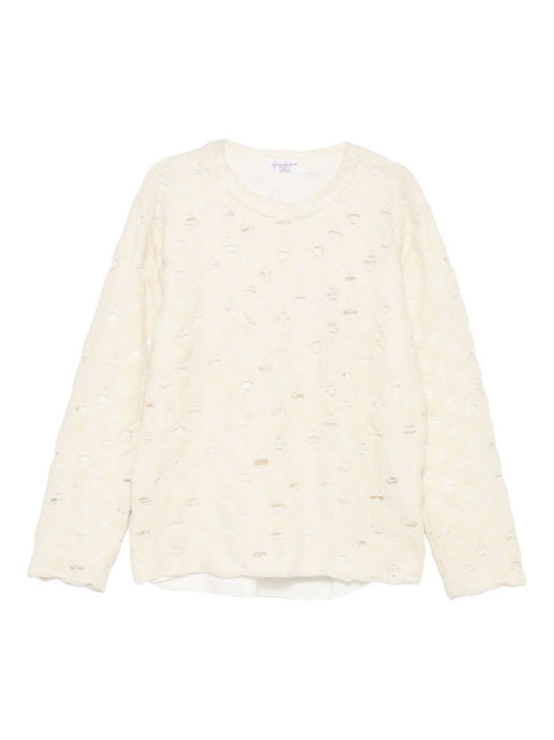 wool blend distressed sweater 1