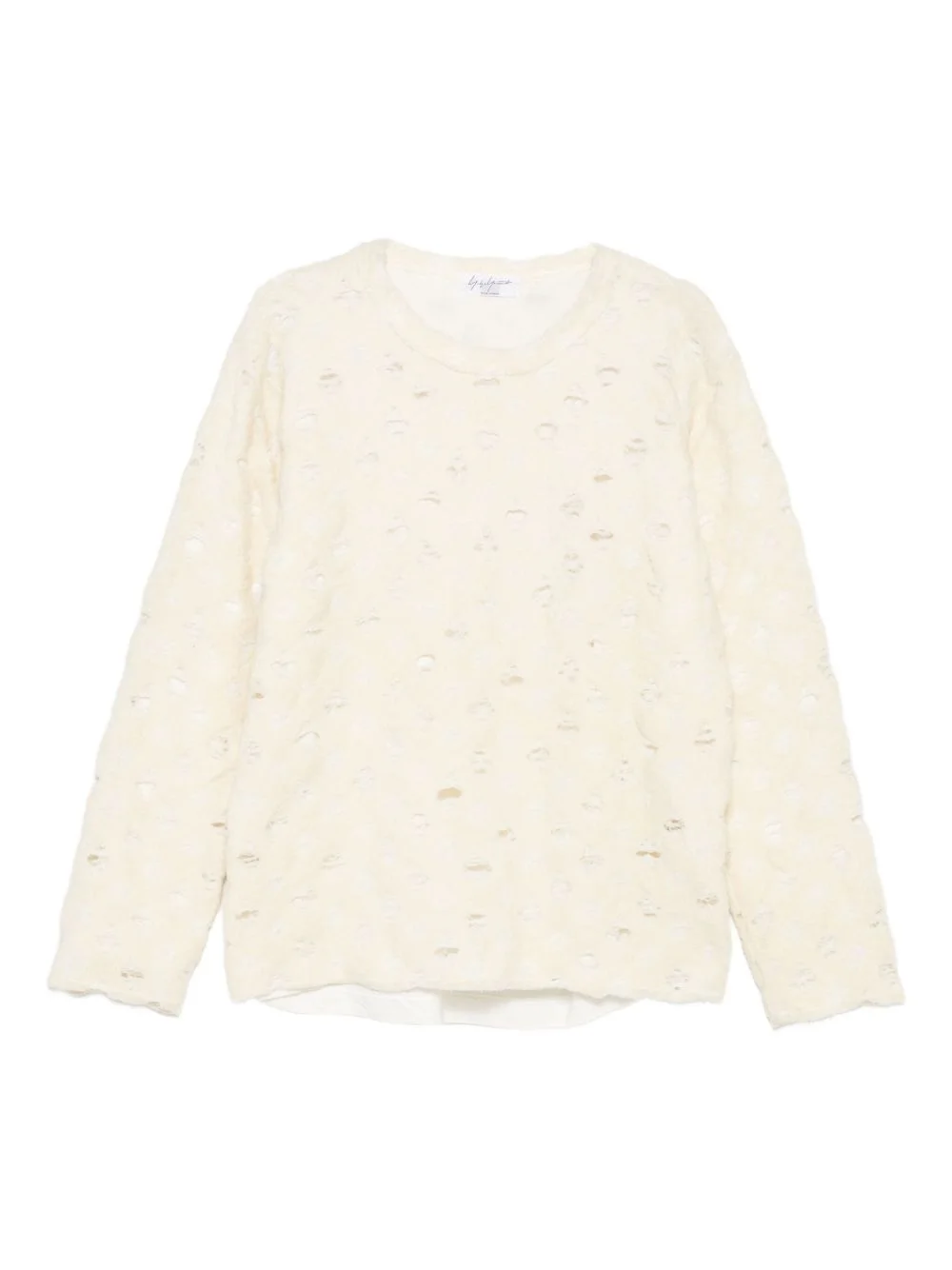 wool blend distressed sweater - 1