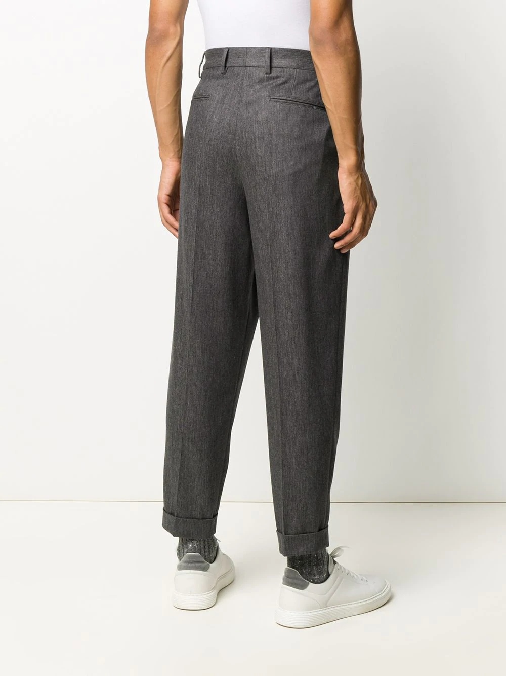 tapered leg tailored trousers - 4