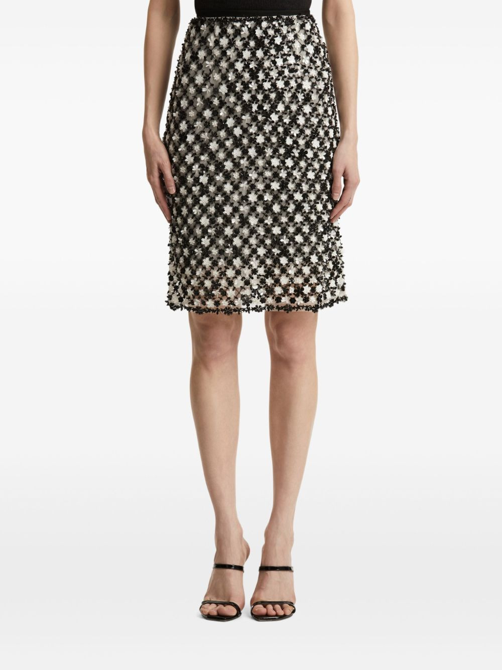 floral-embroidered mini skirt - 3