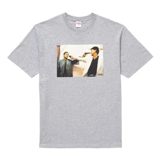 Supreme FW18 The Killer Trust Tee Bloody Twins Chow Yun Fat Printing Short Sleeve Unisex Gray SUP-FW - 1