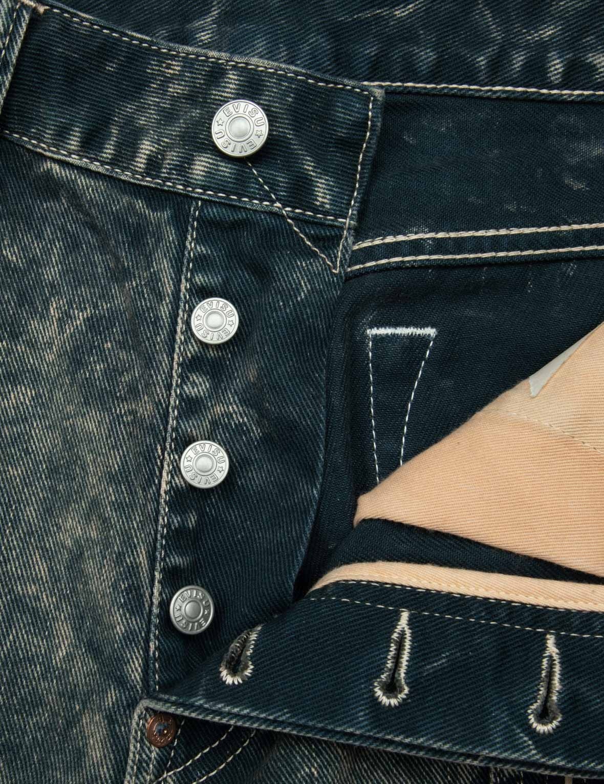 Seagull Print and Multi-Pockets Acid Wash Baggy Cargo Jeans - 14