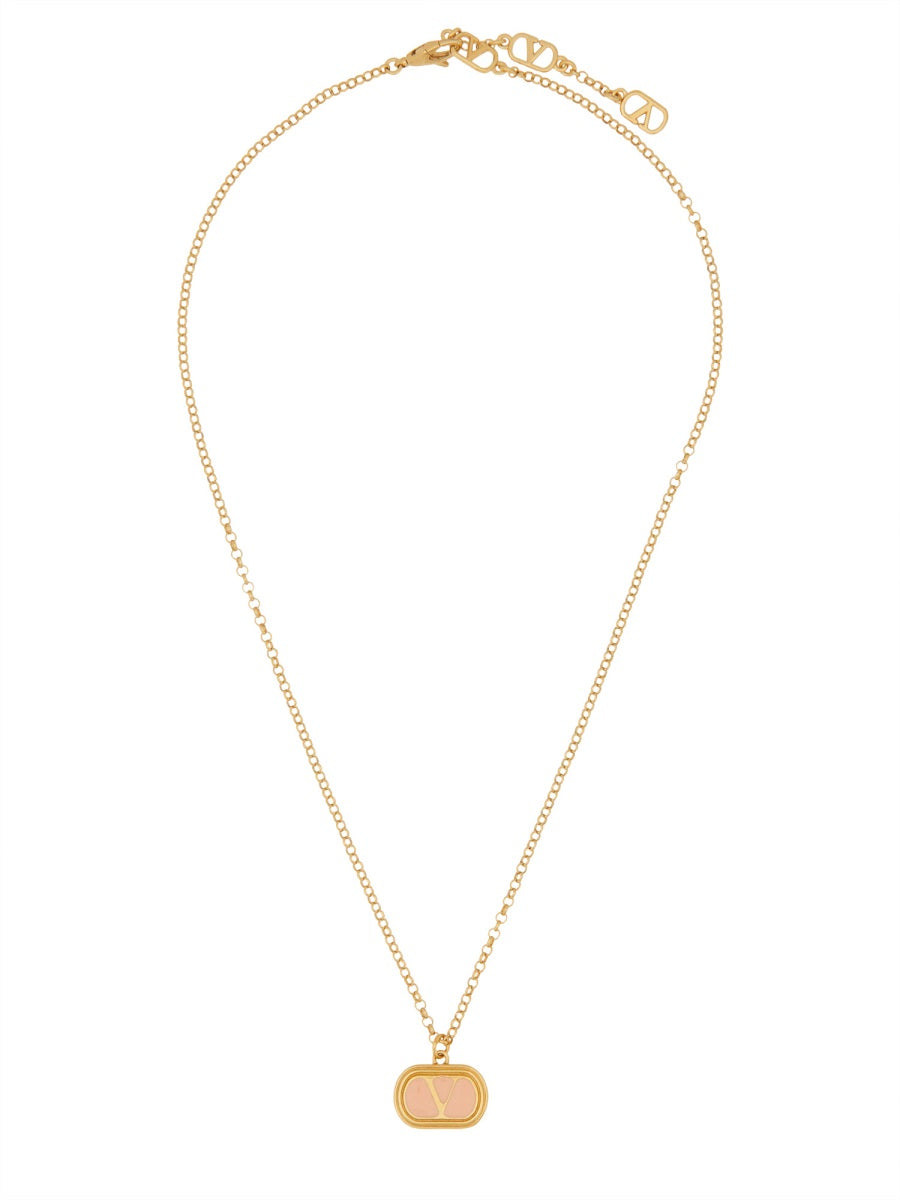 Brass And Enamel "Ovalette" Necklace - 1