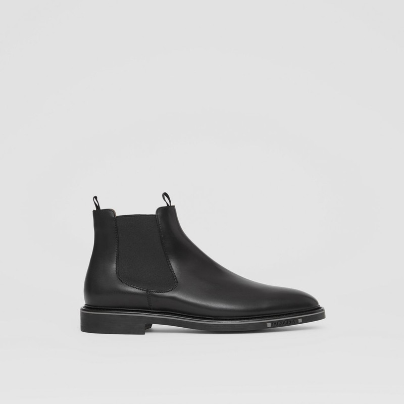 Logo Detail Leather Chelsea Boots 1