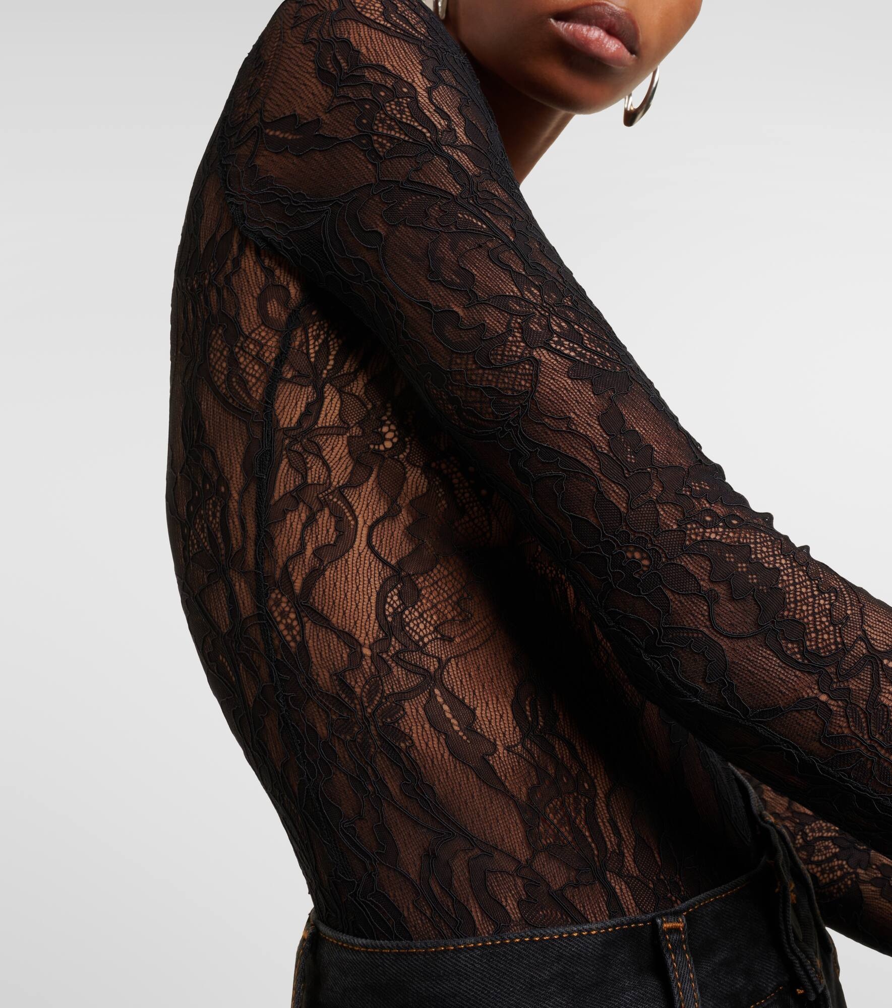 Floral lace bodysuit - 5