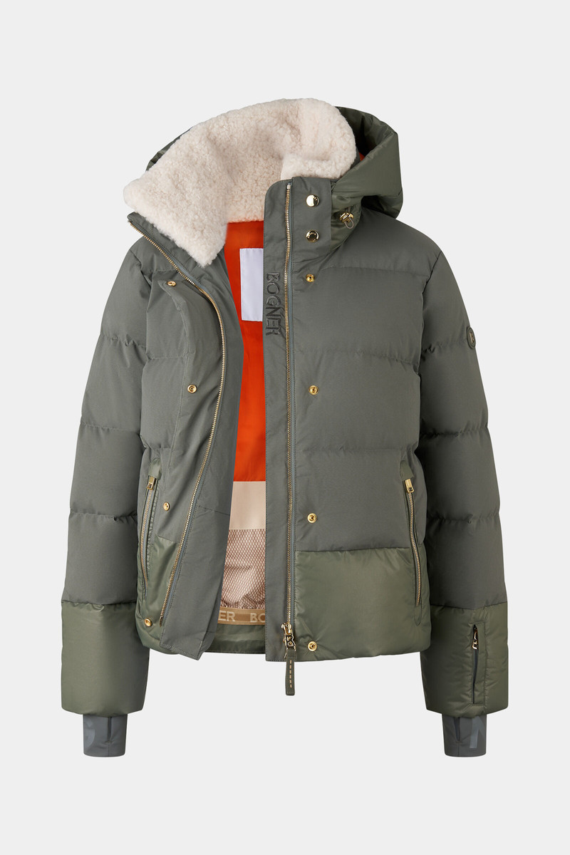 Maja down ski jacket in Khaki 9