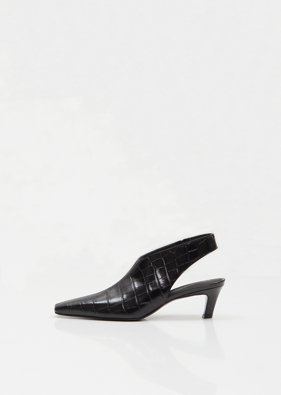 Mid Heel Croco Slingback - 1