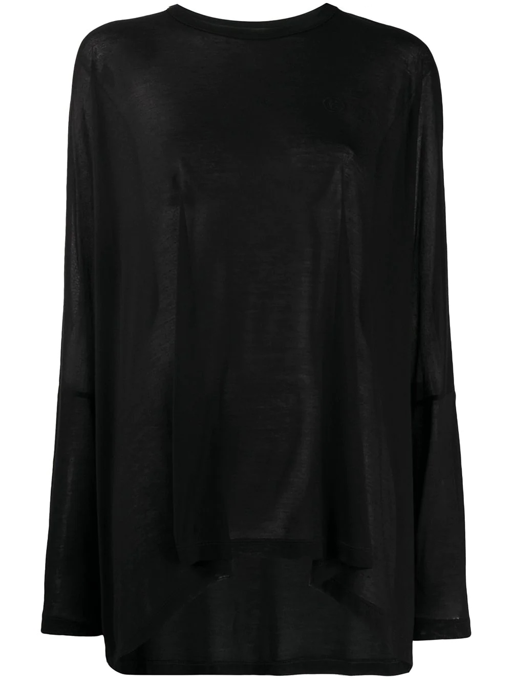 semi-sheer long sleeve T-shirt - 1