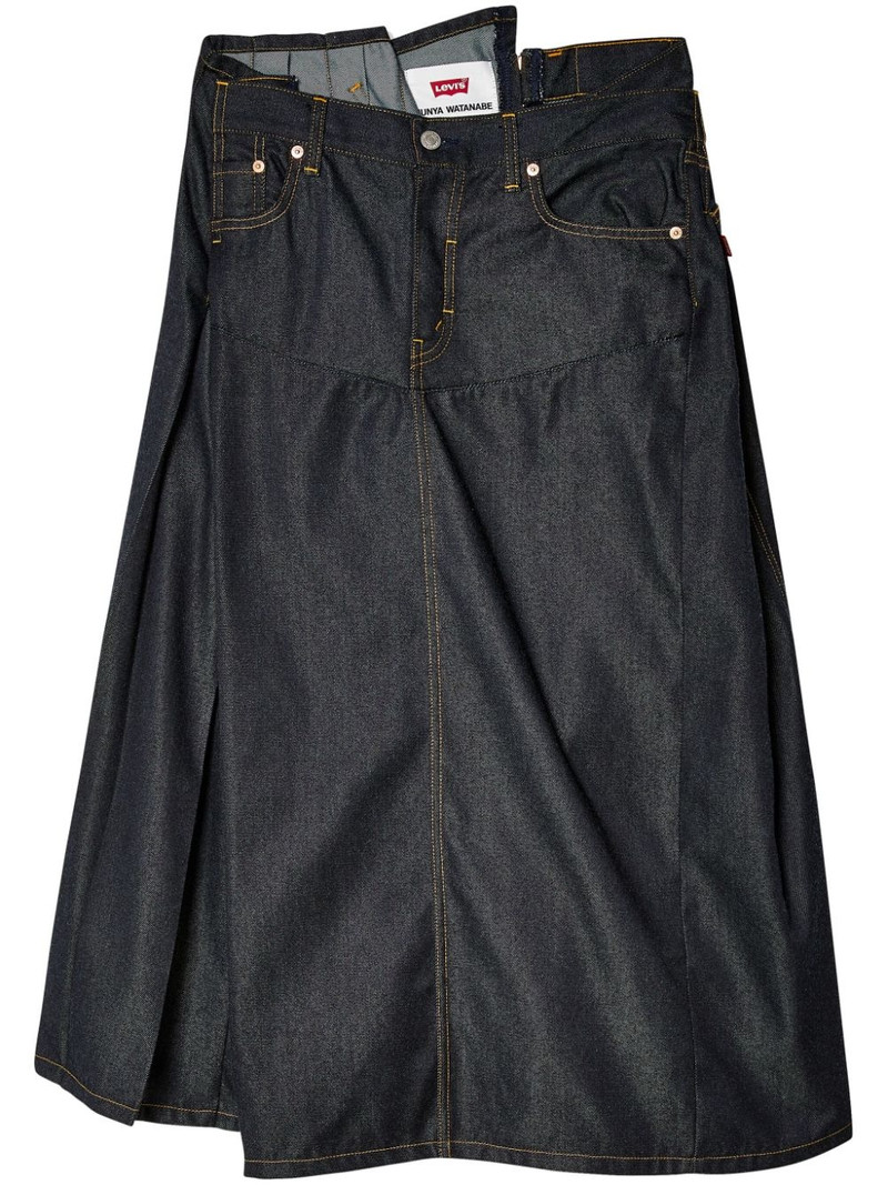 asymmetric denim 미디 스커트 1