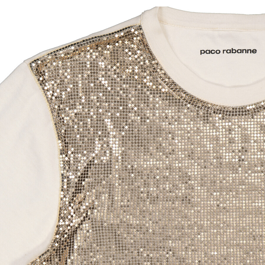 Rabanne Sequin Short-Sleeve Cropped Top - 7