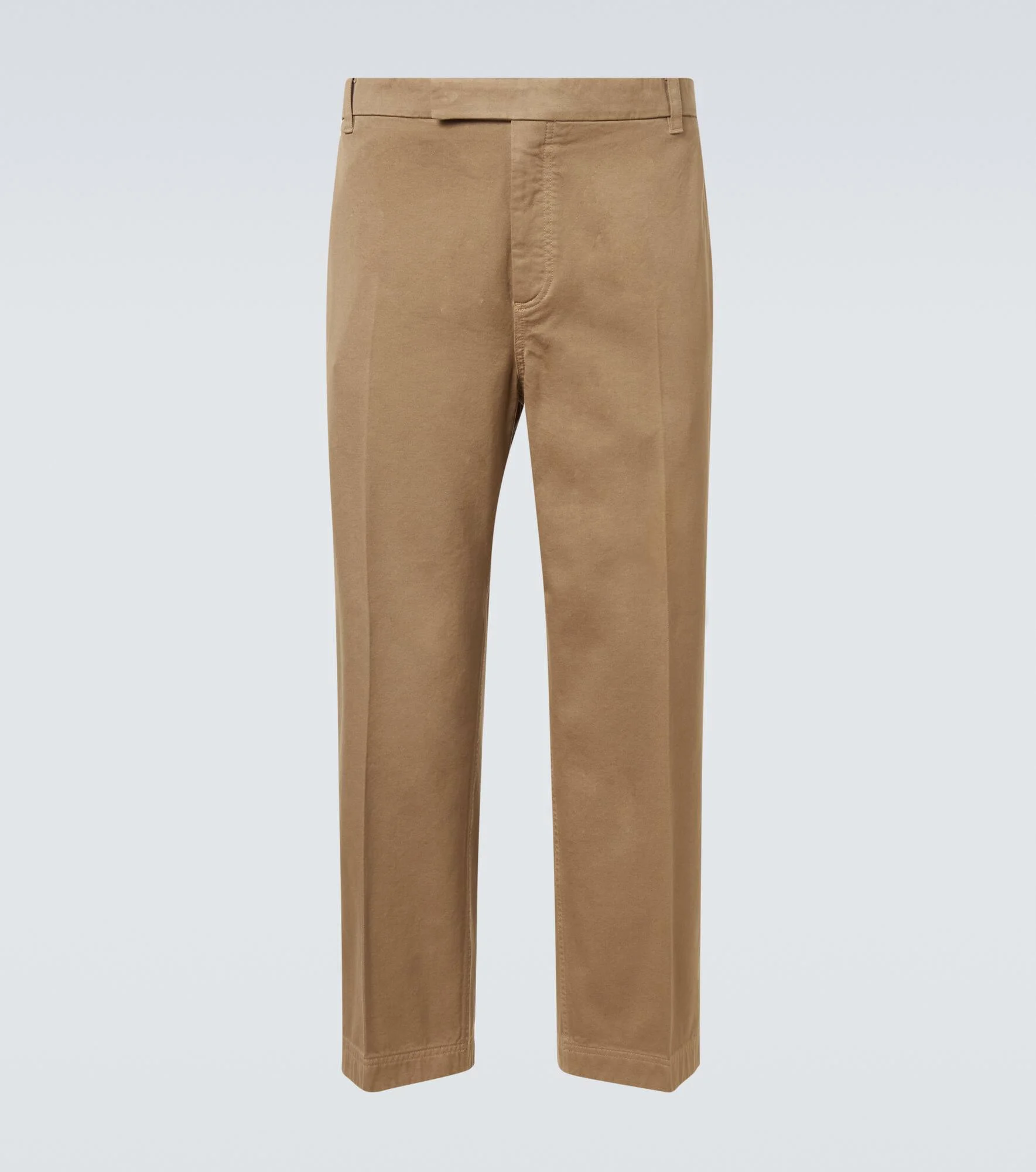 Cotton twill straight pants - 1