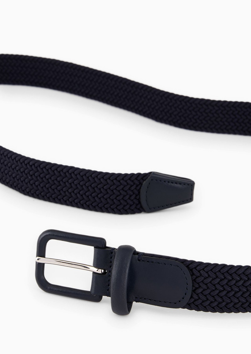 GIORGIO ARMANI Woven webbing and leather belt outlook