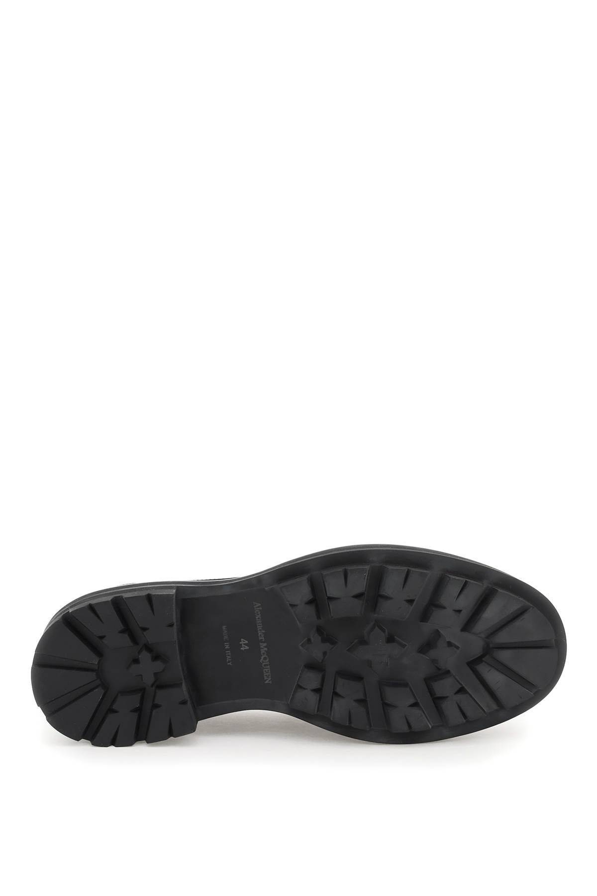 BRUSHED LEATHER PENNY LOAFERS - 5