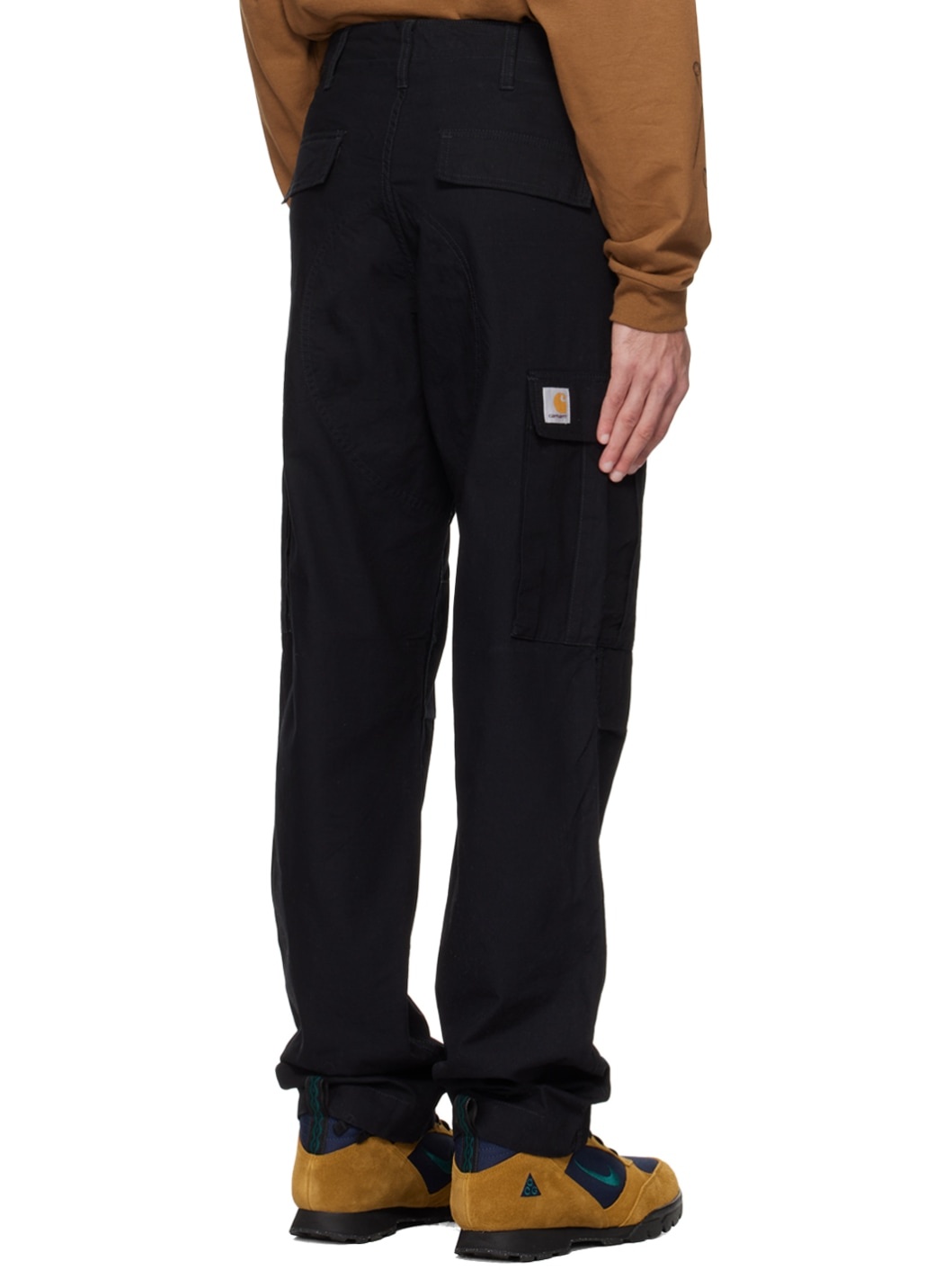 Black Regular Cargo Pants - 3