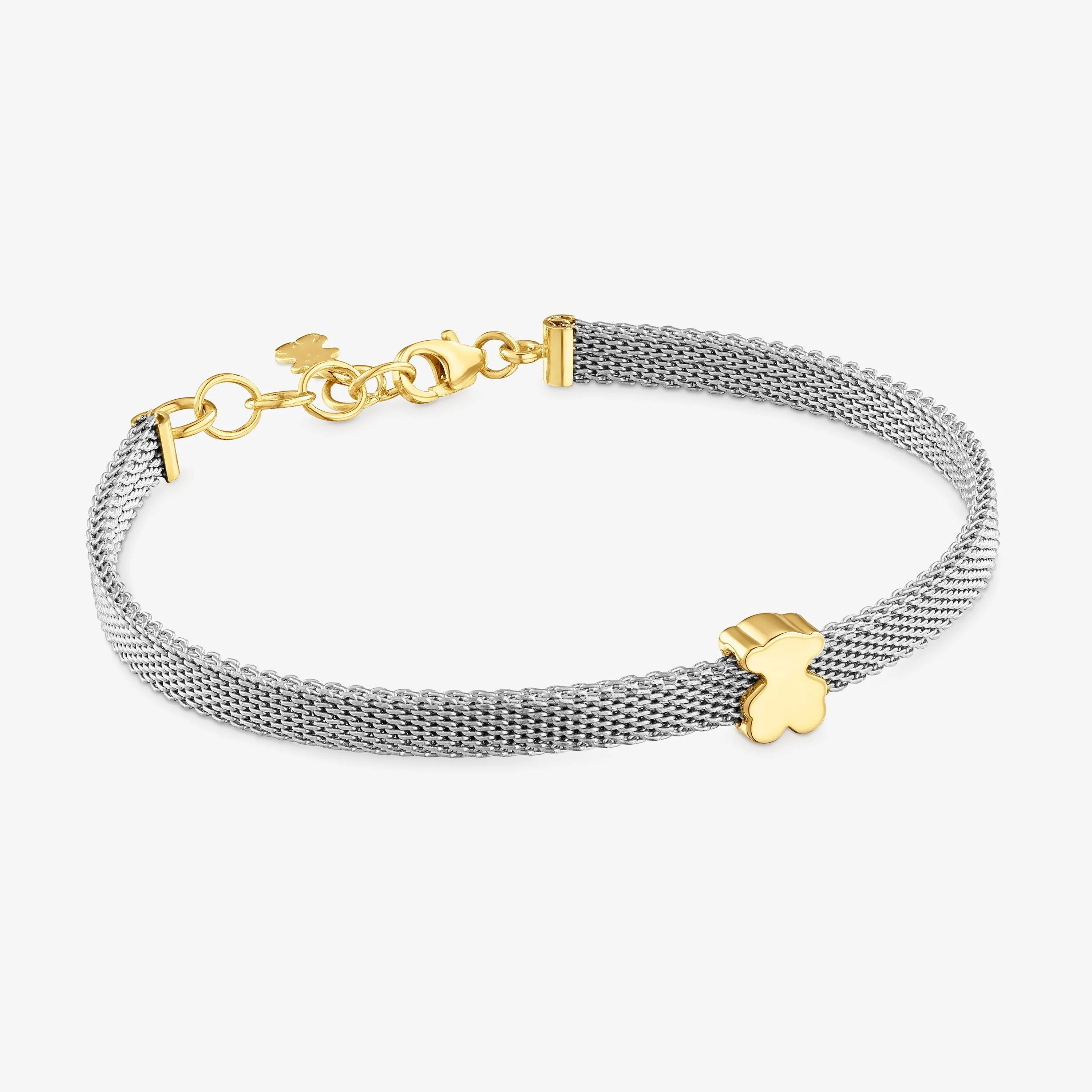 14K solid gold and 7 mm steel Bracelet Icon Mesh - 1
