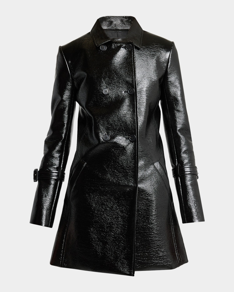 Double-Breasted Vinyl Coat 1