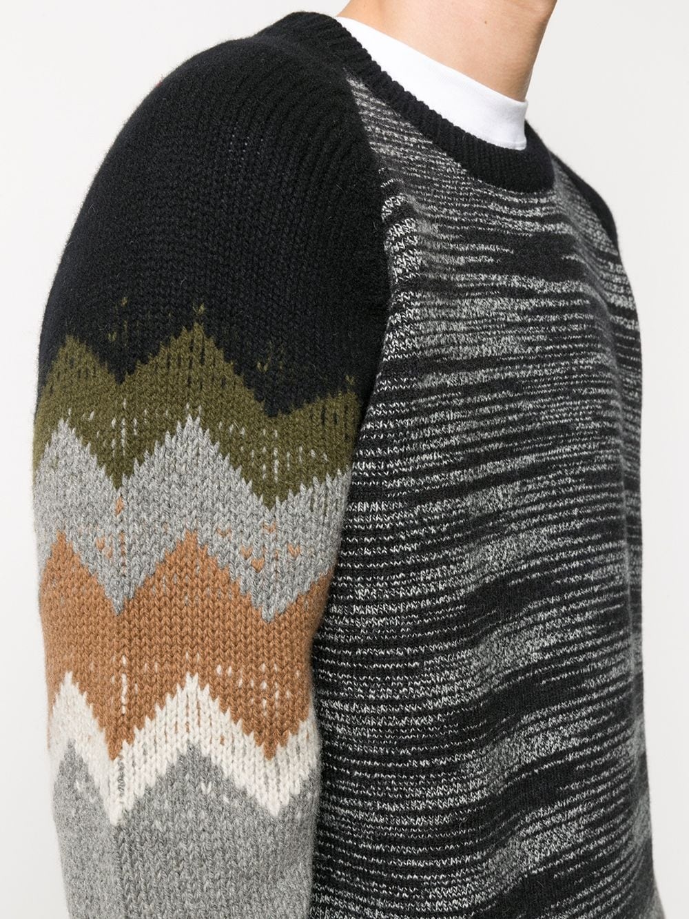 marl-knit crew neck jumper - 5