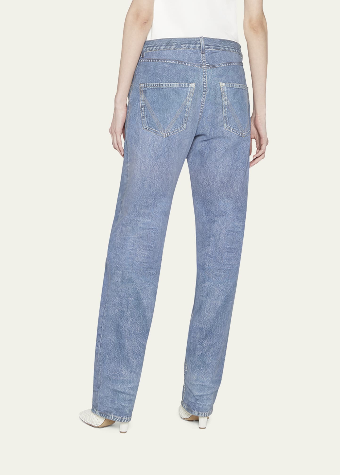 ALAIA High-Waisted Raw Denim Jeans - Bergdorf Goodman