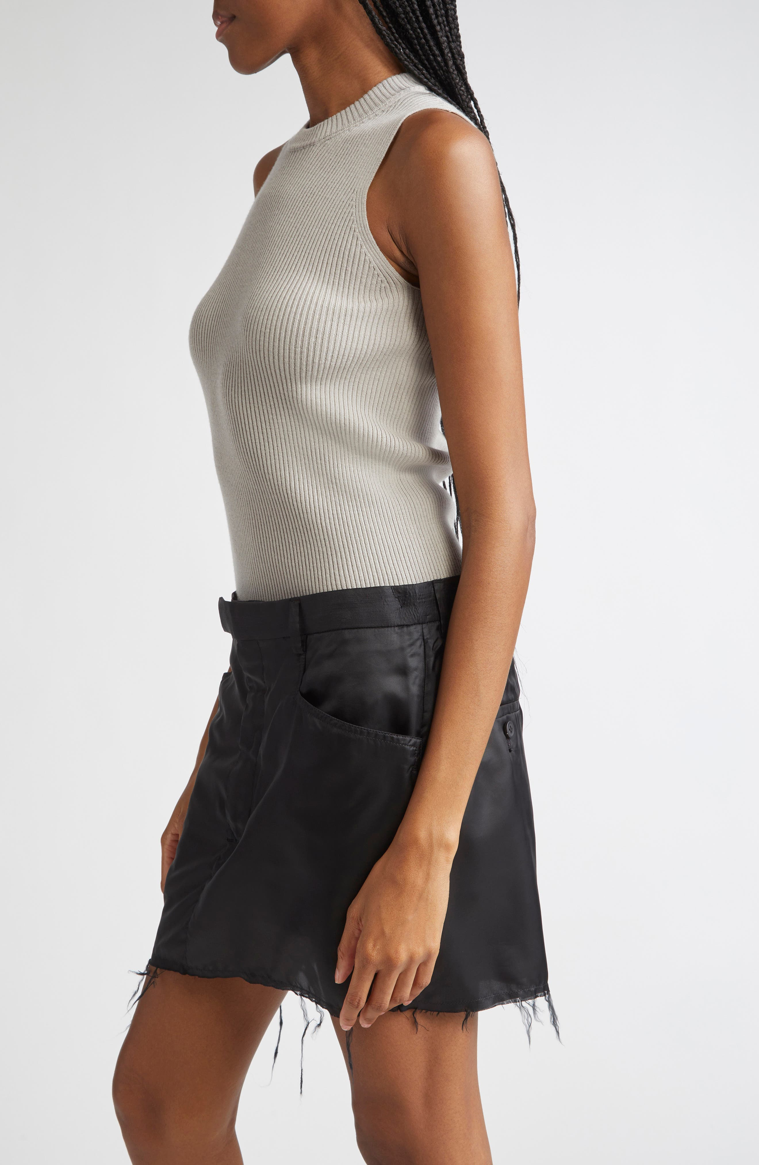 Rick Owens Maglia Wool Rib Tank in Pearl at Nordstrom - 4