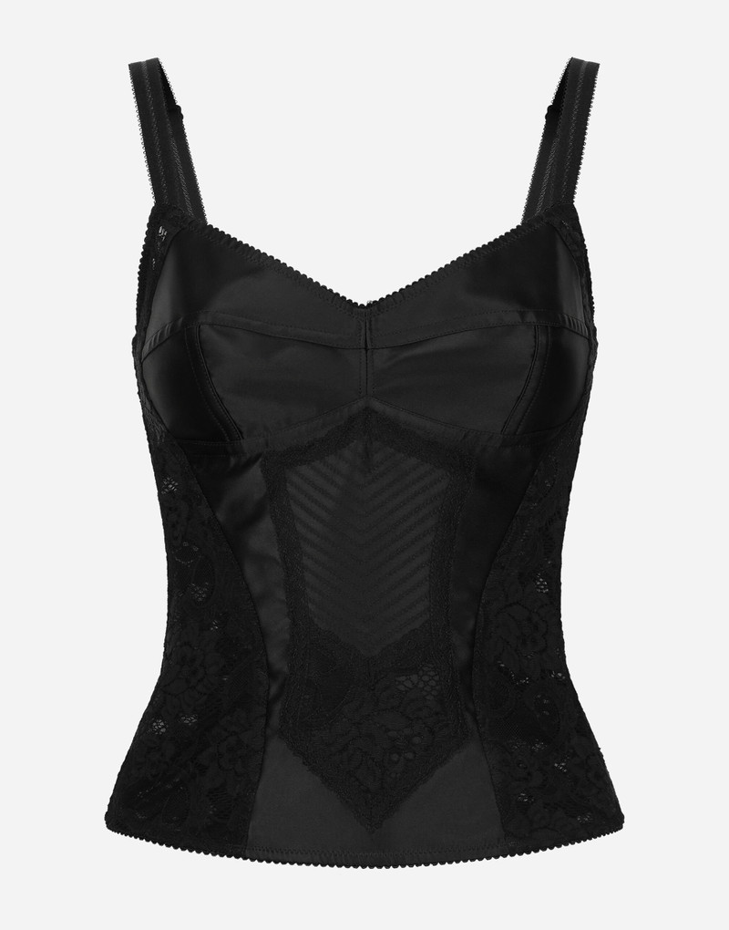 Corset lace and satin top 1
