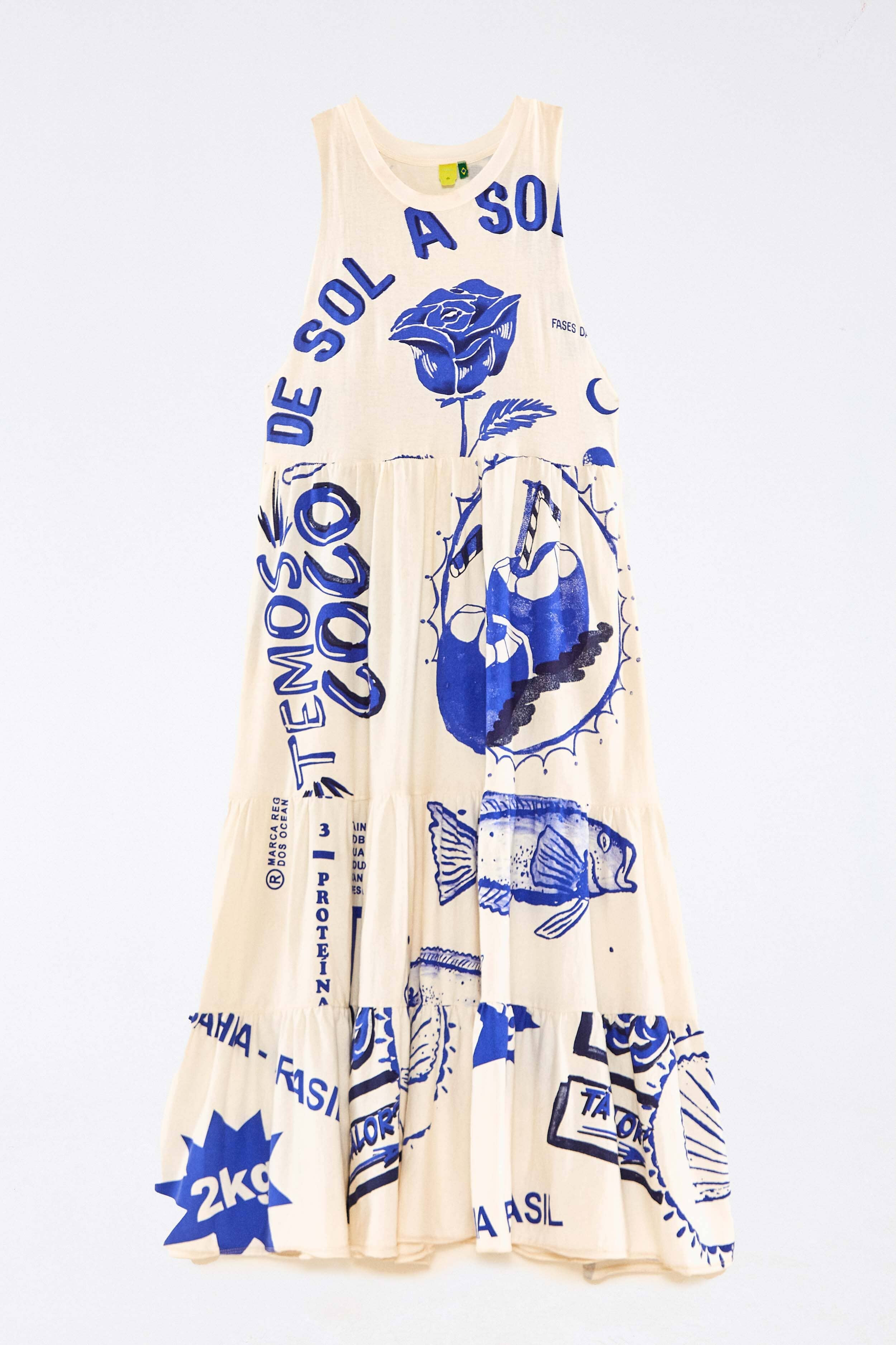 White Rainha Das Aguas T Shirt Dress - 5