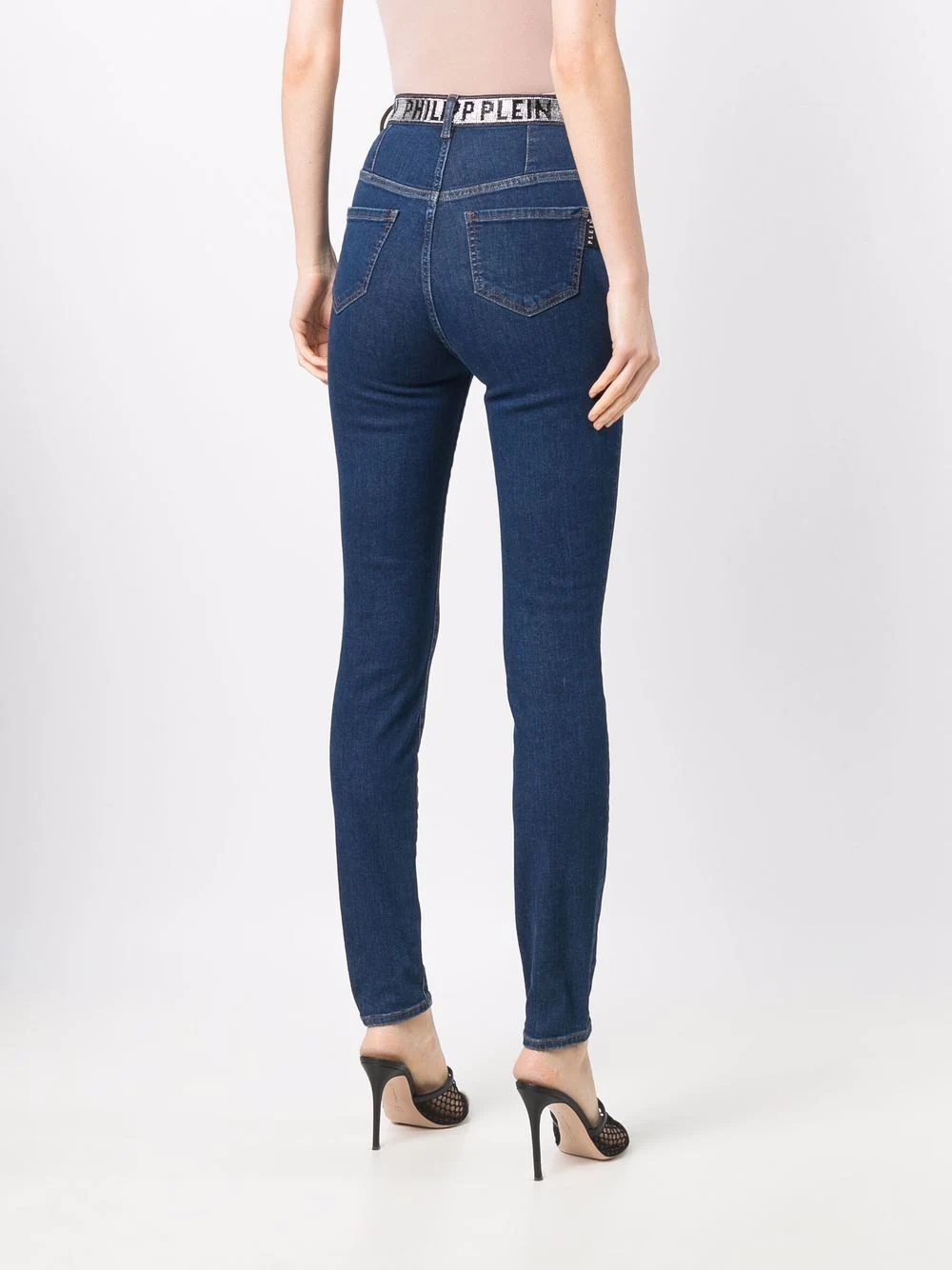 logo-embellished skinny-leg jeans - 4