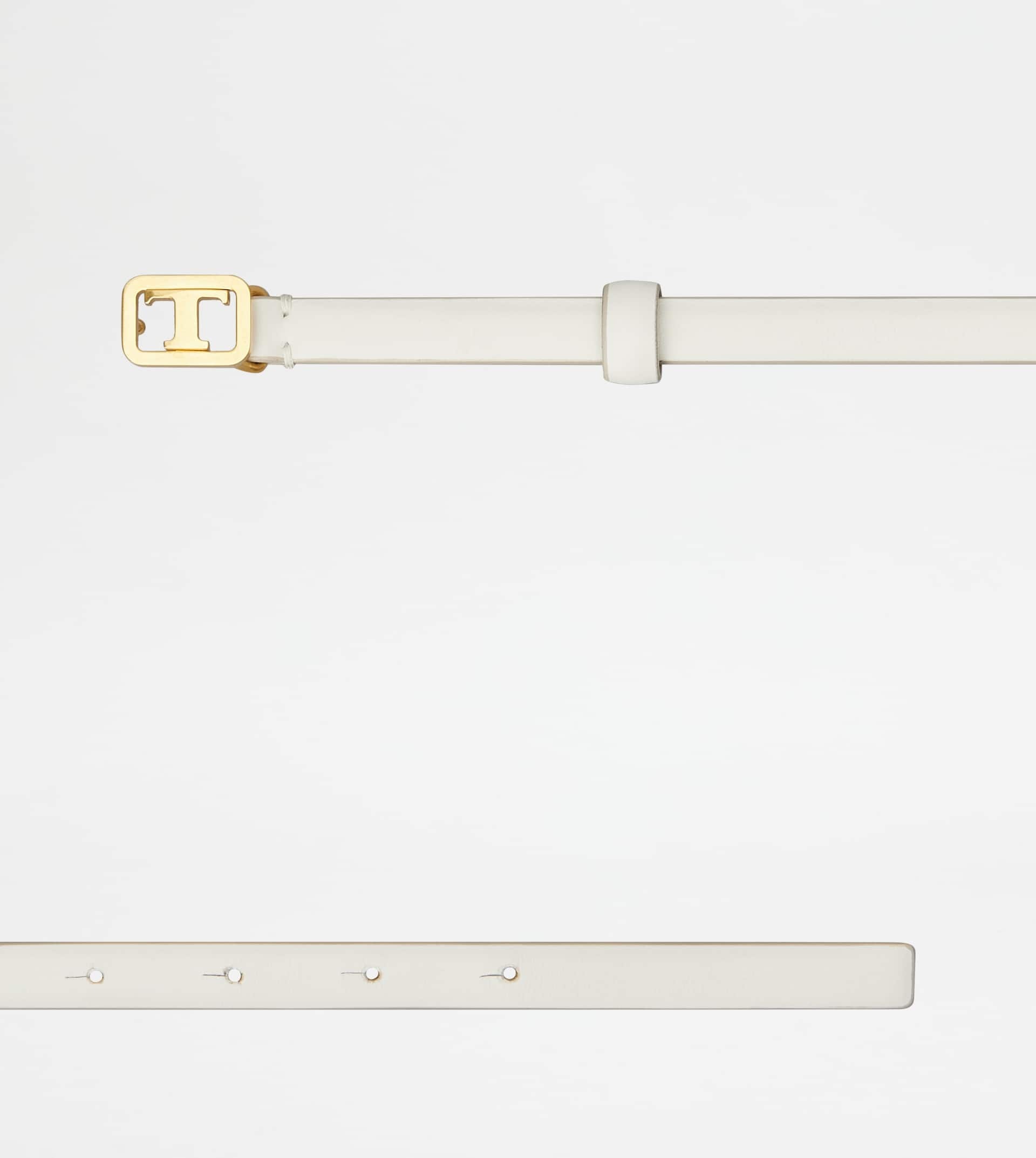 T TIMELESS BELT IN LEATHER - WHITE - 2