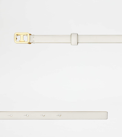 Tod's T TIMELESS BELT IN LEATHER - WHITE outlook