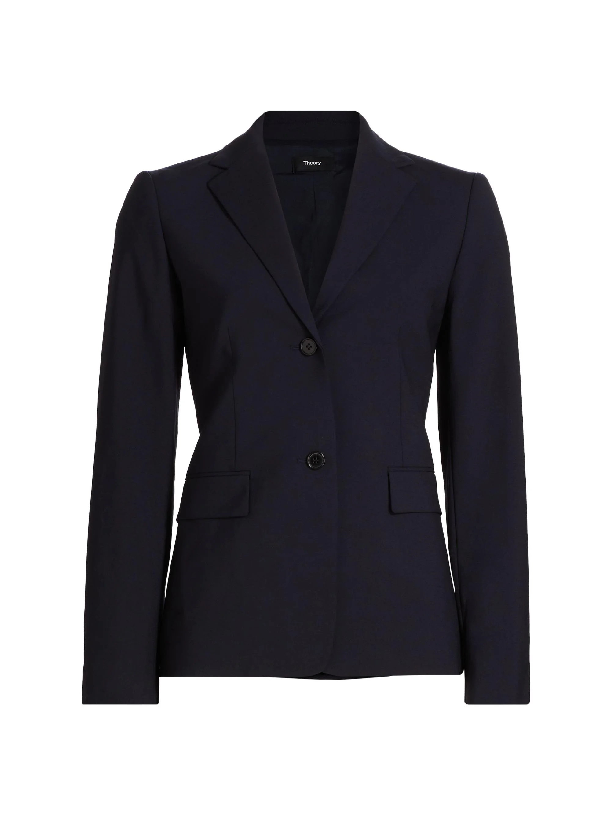 Women's Slim-Fit Wool Blazer - Deep Navy - 1
