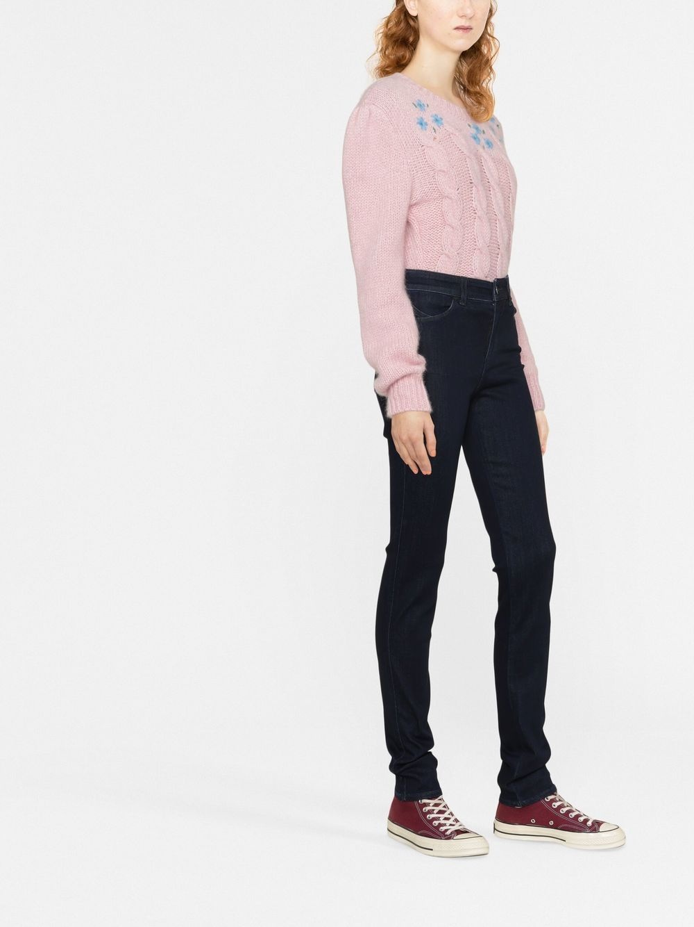 high-waisted slim-cut trousers - 3