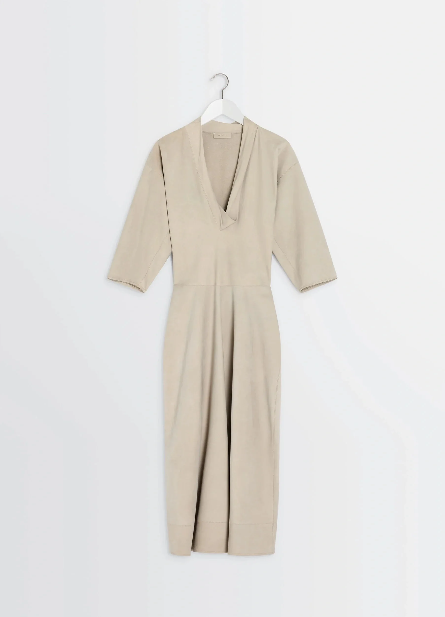 LEATHER V-NECK DRESS - 1