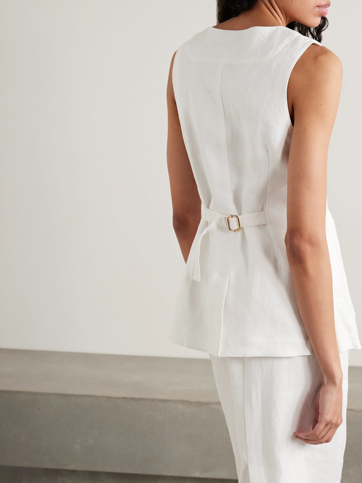 Emma linen vest Ivory - 3